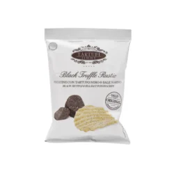 Tartufi Jimmy Zwarte Truffel Chips met Zeezout 90 gr (16 per doos)