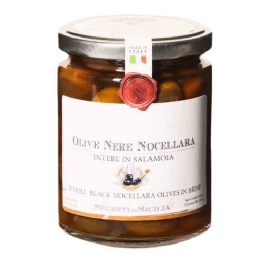 Segreti Olive Nere Intere Nocellara 290 g (6 per doos)