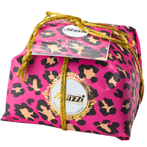 Muzzi Panettone met chocolade stukjes en Amarena-kersencrème 500 g (12 per doos) 1040477