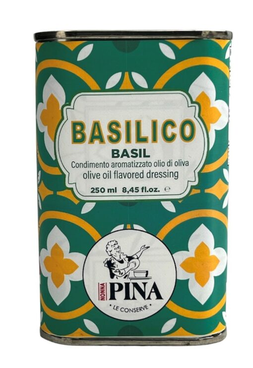 Nonna Pina Olijfolie in blik met basilicum 200 ml