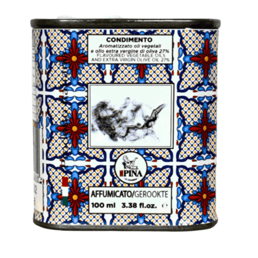 Maioliche condimento olio di olive in blik  Affumicato 100 ml (12 per doos)