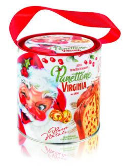 Virginia Tall baked panettone winky - round tin 750gr (6 per doos) 48/638