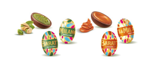Baratti Milano Ovetti rippieni Pistacchio e Caramello 500gr (per zak)