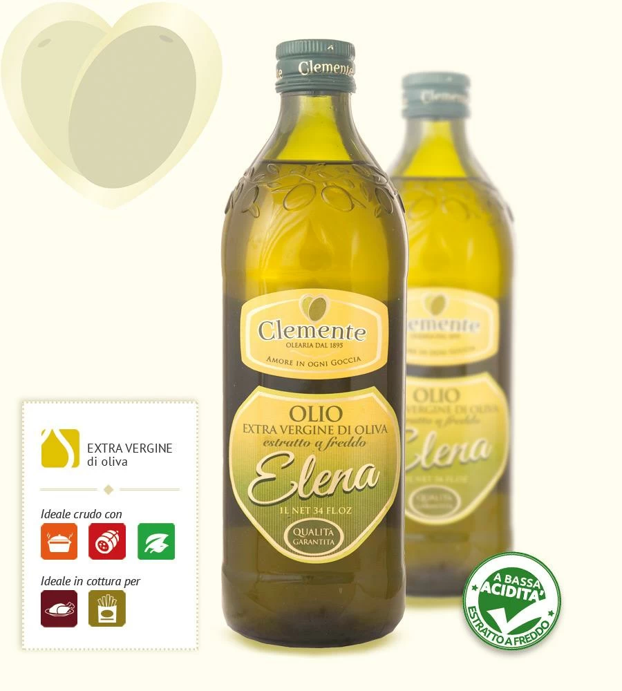 Clemente 'Elena' extra vierge olijfolie 1 L (12 per doos) - Afbeelding 2