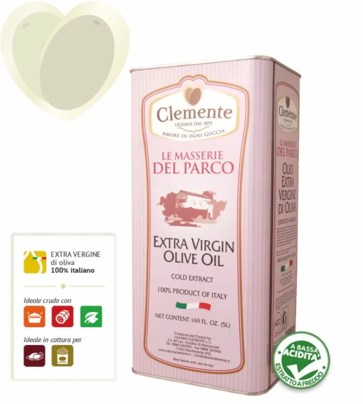 Clemente  'Le Masserie del Parco' 100% Italiaanse extra vierge olijfolie 5 L (per stuk)