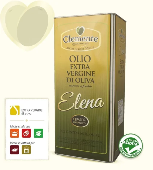 Clemente 'Elena'  extra vierge olijfolie 5 L (per stuk) - Afbeelding 2