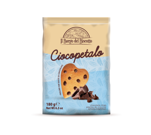 Borgo del Biscotto Ciocopetalo Frollini gocce di cioccolatto 180gr (12 per doos)