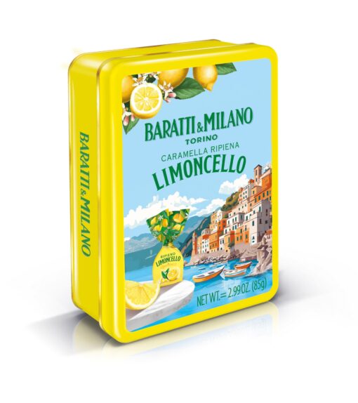 Baratti Milano Display blikjes Limoncello caramella gevuld met limoncello 85 g (10 per doos) - Afbeelding 2
