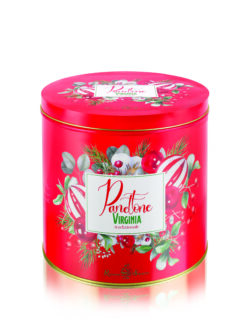 Virginia panettone alto Milanese rood blik 100 g (12 per doos) 48/649