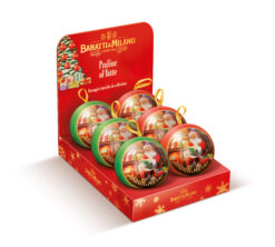 Baratti Milano Display luxe kerstbal blik gevuld 90 g (6 per doos) 4791