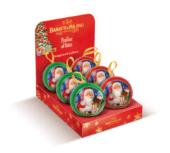 Baratti Milano Display luxe kerstbal blik groot  gevuld 90 g (6 per doos) 4791