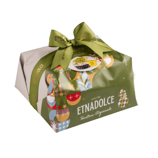 Etnadolce Panettone Pistache 750 g hand verpakt (8 per doos) 01105S