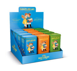 Baratti Milano historische blikjes gevuld met chocolade 50 g (12 per doos)