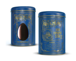 Baratti Milano blik met extra pure paaseieren 300 g (4 per doos)