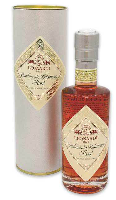 Leonardi Rosé balsamico condimento serie 6 silver tube 250 ml (6 per doos) G4739